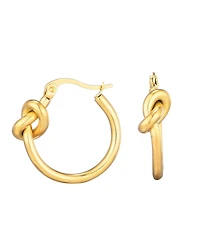Adornia Stainless Steel Knot Hoop Earrings