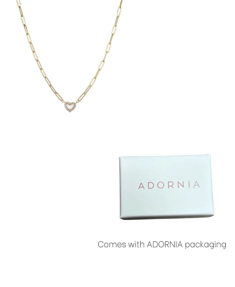 Adornia Gold Mother of Pearl Mini Heart Chain Necklace