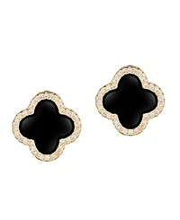 Adornia Cubic Zirconia Halo Clover Stud Earrings