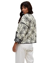 Raffya Women's Felicity Palm Print Reversible Jacket