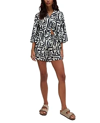 Raffya Women's Nicola Paperbag Waist Warhol Print Shorts