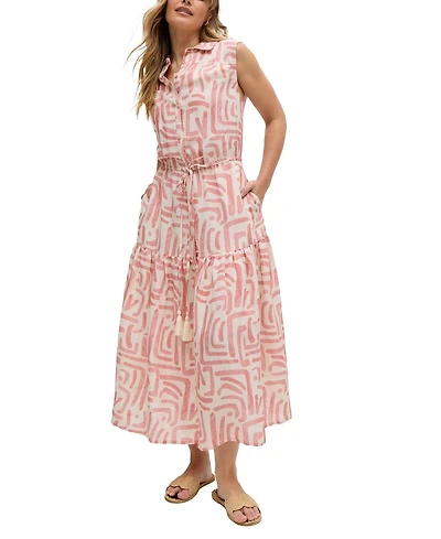 Raffya Women's Holly Tiered Warhol Print Maxi Dress