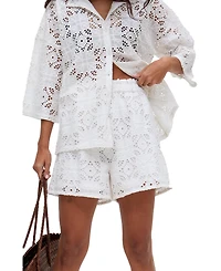 Raffya Women's Shelli All Over Broderie Anglaise Shorts