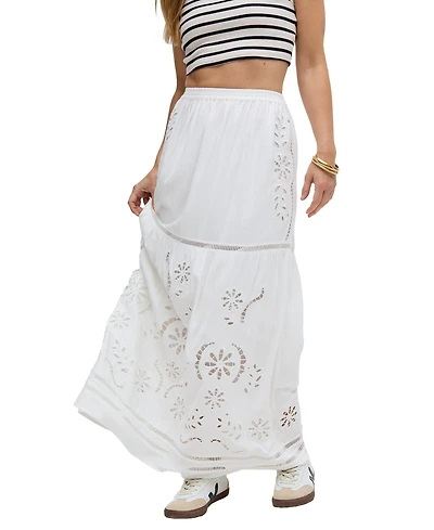 Raffya Women's Georgina Lace Paneled Maxi Skirt