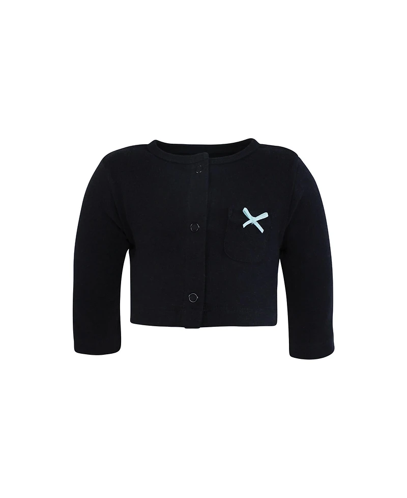 Hudson Baby Girls Lightweight Cotton Dress and Cardigan Set