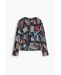 Desigual Girls Girls's Long-sleeve cat T-shirt