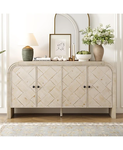 Streamdale Furniture Woven Wood Slat Door Sideboard