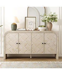 Streamdale Furniture Woven Wood Slat Door Sideboard