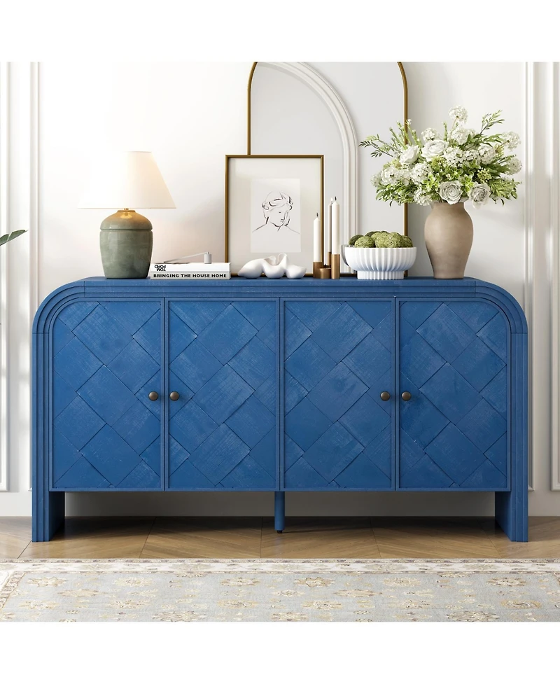 Streamdale Furniture Woven Wood Slat Door Sideboard