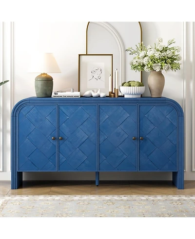 Streamdale Furniture Woven Wood Slat Door Sideboard