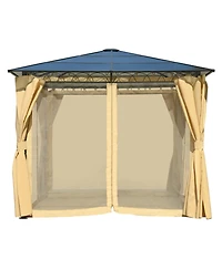 Streamdale Furniture 10'x10' Hardtop Gazebo Aluminum Frame Netting & Screens