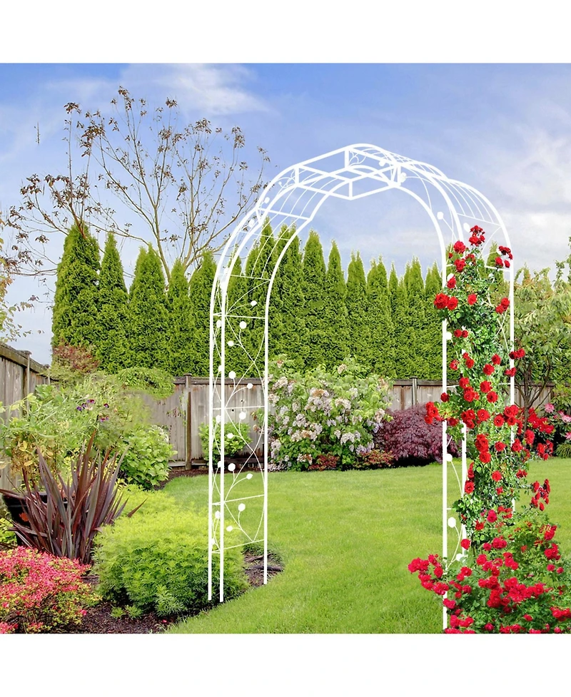 Streamdale Furniture Cream White Metal Garden Arch - 74.4"W x 98.4"H