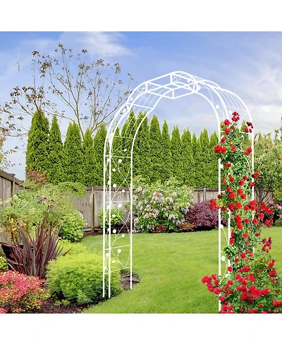 Streamdale Furniture Cream White Metal Garden Arch - 74.4"W x 98.4"H