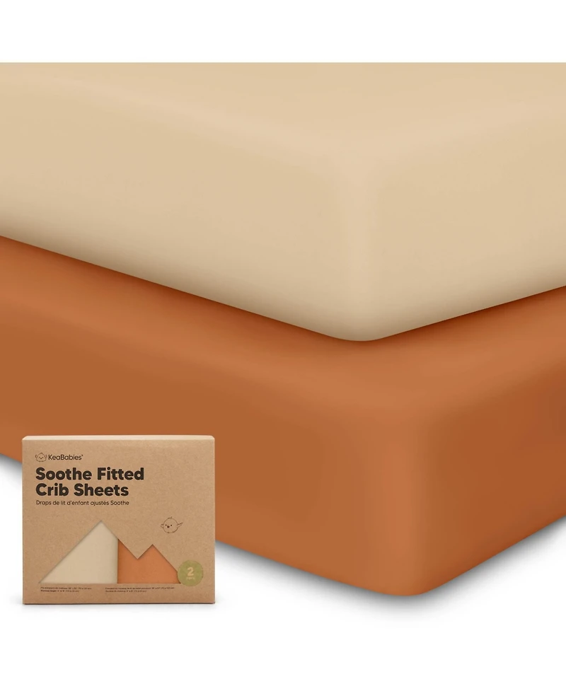 KeaBabies 2pk Soothe Fitted Crib Sheets Neutral, Baby Sheets, Fits Standard Nursery Mattress