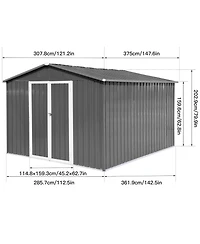 Streamdale Furniture Metal outdoor storage sheds 10ftx12ft Grey