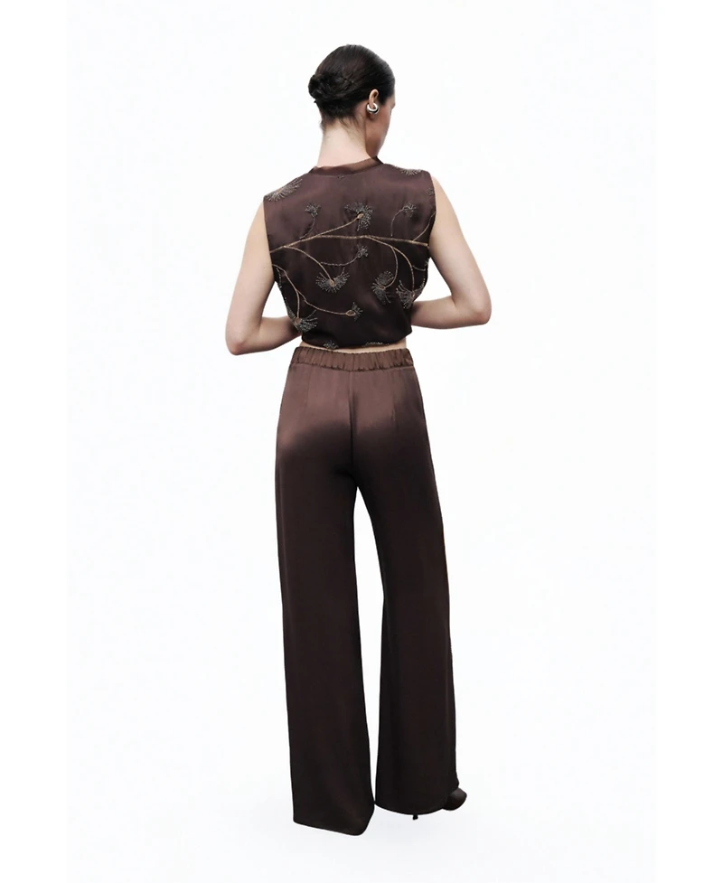 Nocturne Women's Beaded Embroidered Pants