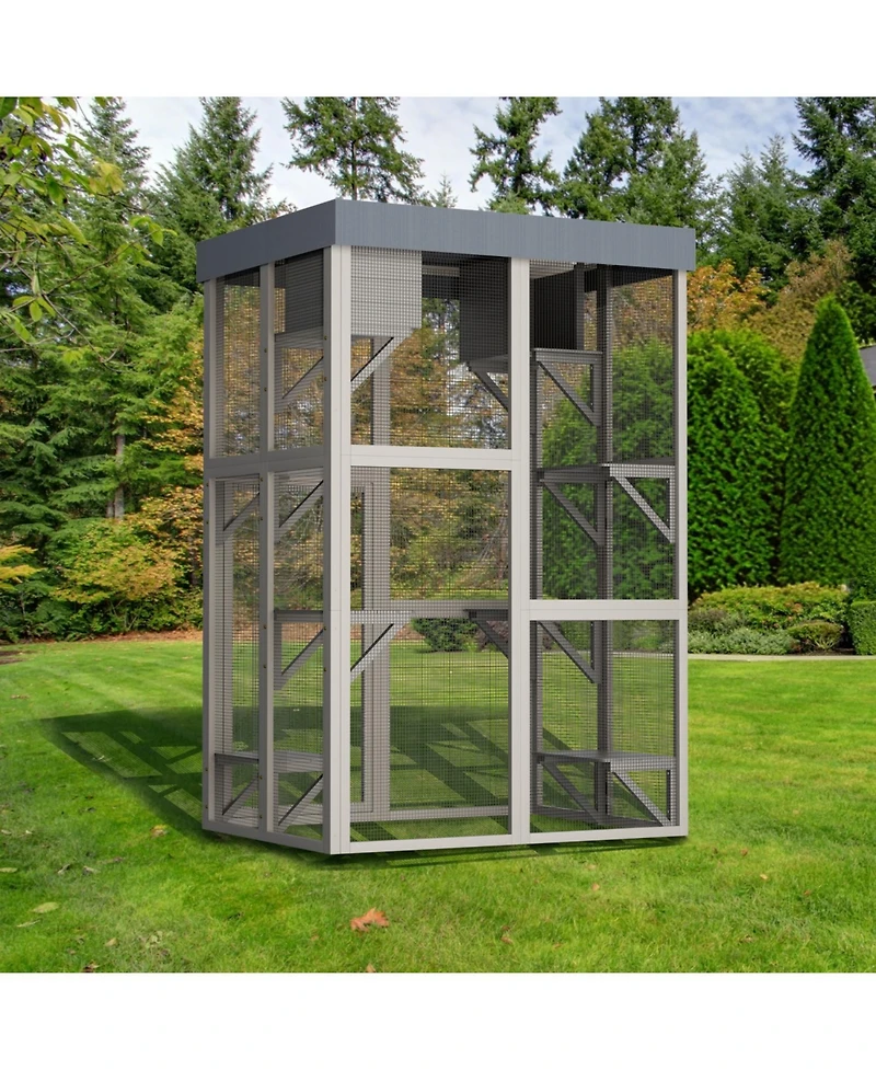 Streamdale Furniture 70.5" Outdoor Catio with Platforms & Napping Houses