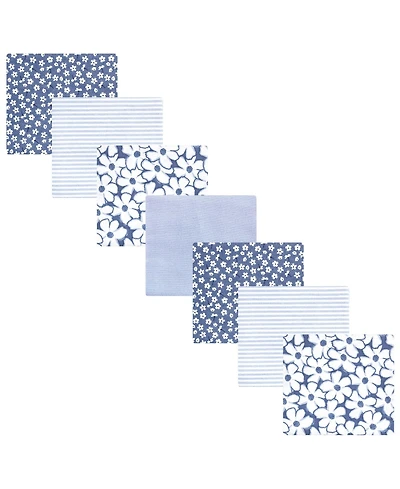 Hudson Baby Girls 7pk Cotton Flannel Receiving Blankets Bundle