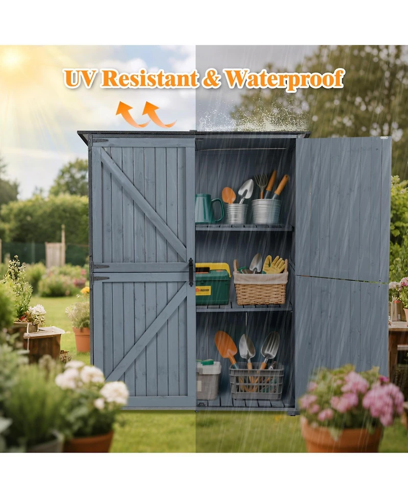 Streamdale Furniture Outdoor Storage Cabinet - Blue Gray