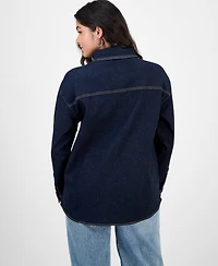 Bar Iii Women's Oversized Denim Shirt, Macy's Exclusive