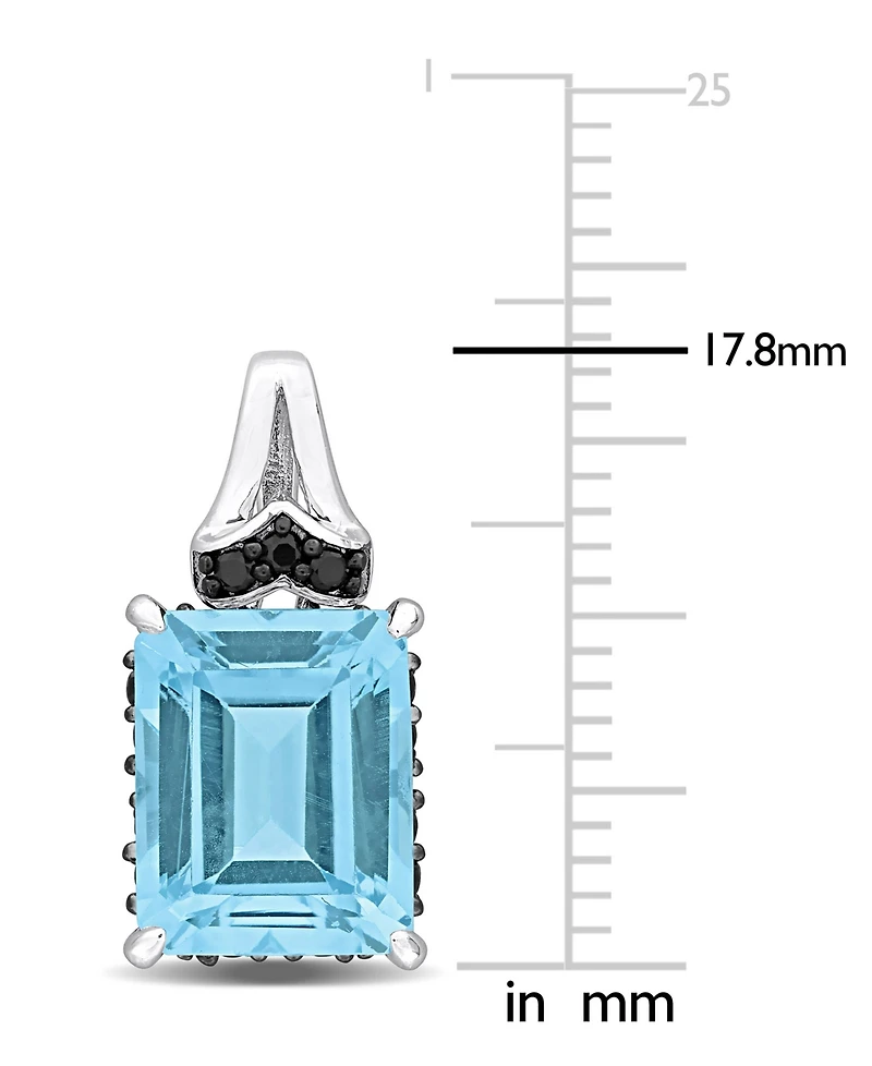 Gemstone & Black Sapphire (3/8 ct. t.w.) Drop Earrings 18k Rose Gold-Plated Sterling Silver (also Blue Topaz)