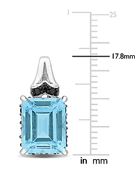Gemstone & Black Sapphire (3/8 ct. t.w.) Drop Earrings 18k Rose Gold-Plated Sterling Silver (also Blue Topaz)