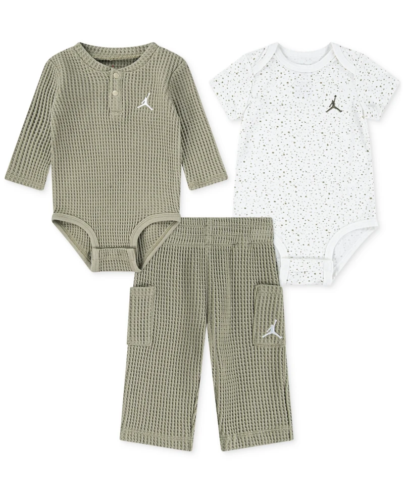 Jordan Baby Jumpman Waffle Bodysuits & Pants, 3 Piece Set