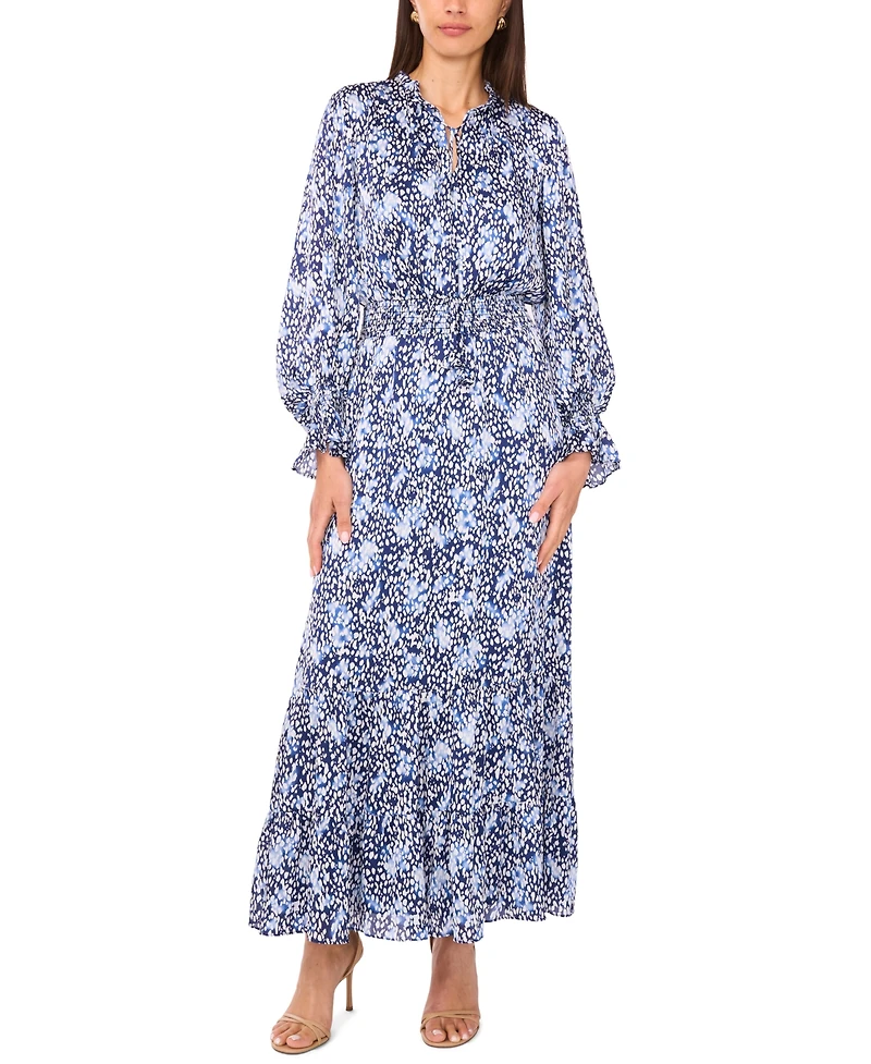 Vince Camuto Women's Smocked Ruffle Maxi Dress