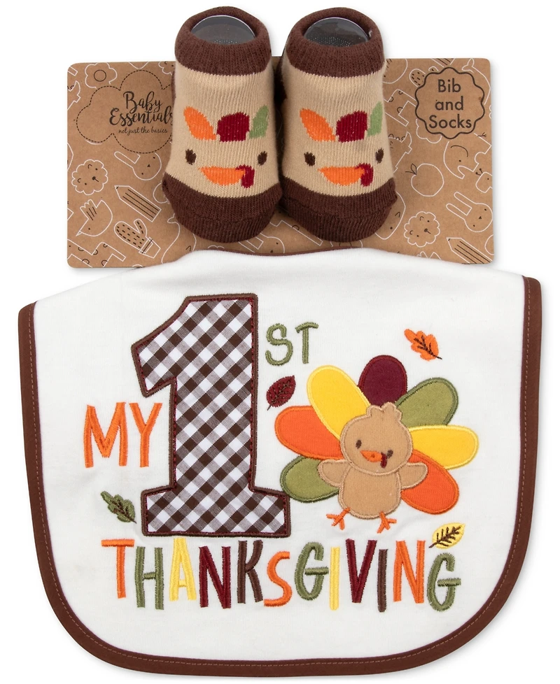Baby Essentials Baby My 1st Thanksgiving Bib & Socks, 2 Piece Set