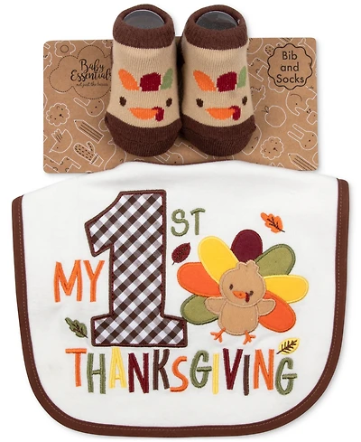 Baby Essentials Baby My 1st Thanksgiving Bib & Socks, 2 Piece Set
