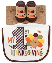 Baby Essentials Baby My 1st Thanksgiving Bib & Socks, 2 Piece Set