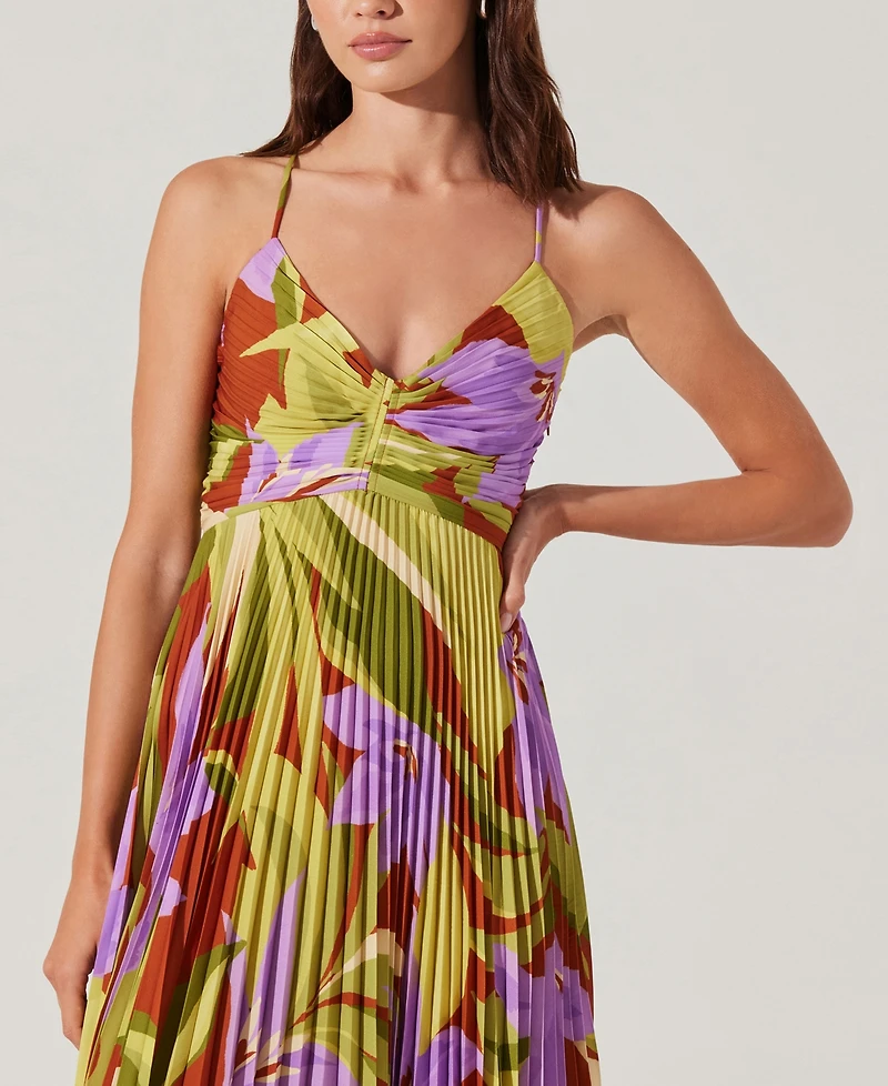Astr the Label Women's Blythe Pleated Tie-Back Dress