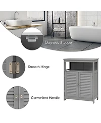 Volenca Wood Freestanding Bathroom Storage Cabinet with Double Shutter Door