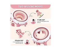 Sentro 48-Needle Pink Knitting Machine | 1-Touch Knitting for Scarves, Hats & Sweaters | Beginner & Diy Friendly | Includes Tutorial & Tools