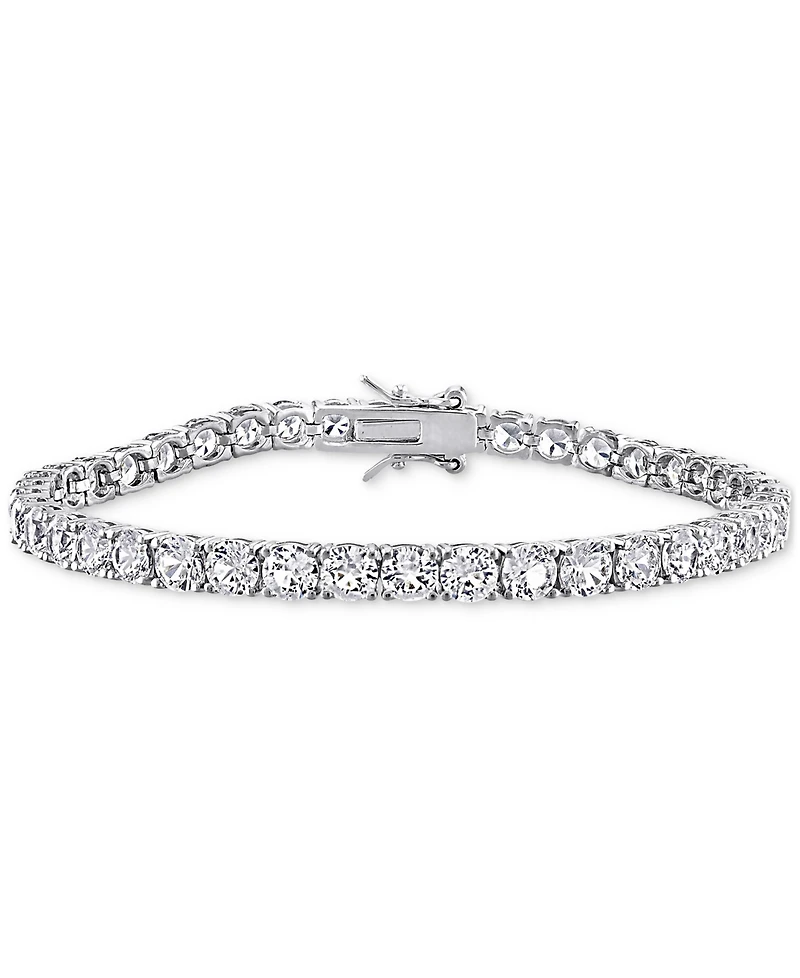 Lab Grown White Sapphire Tennis Bracelet ( 4-1/4 ct. t.w.) in Sterling Silver (Also Available in 18k Gold Plated over Sterling Silver)