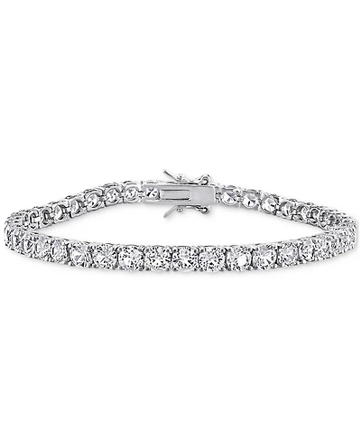 Lab Grown White Sapphire Tennis Bracelet ( 4-1/4 ct. t.w.) in Sterling Silver (Also Available in 18k Gold Plated over Sterling Silver)