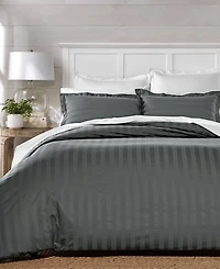 Charter Club 1.5" Stripe 550 Thread Count 100% Cotton 3-Pc. Comforter Set, Full/Queen, Exclusively at Macy's