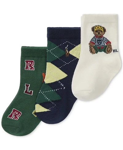 Polo Ralph Lauren Baby Boys 3-Pk. Fall Bear Socks