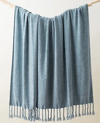 Battilo Lifestyle Chenille Throw with Fringe Tassels, 50" x 60"