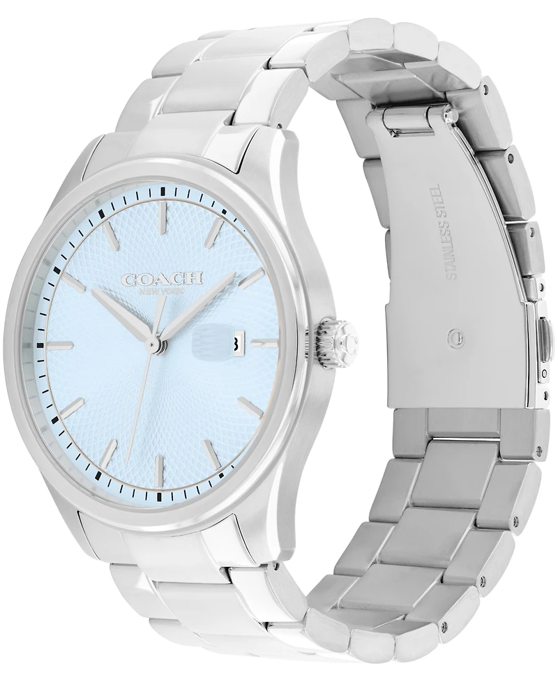 Coach Men's Oliver Silver Tone Stainless Steel Bracelet Watch, 41mm