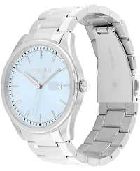 Coach Men's Oliver Silver Tone Stainless Steel Bracelet Watch, 41mm
