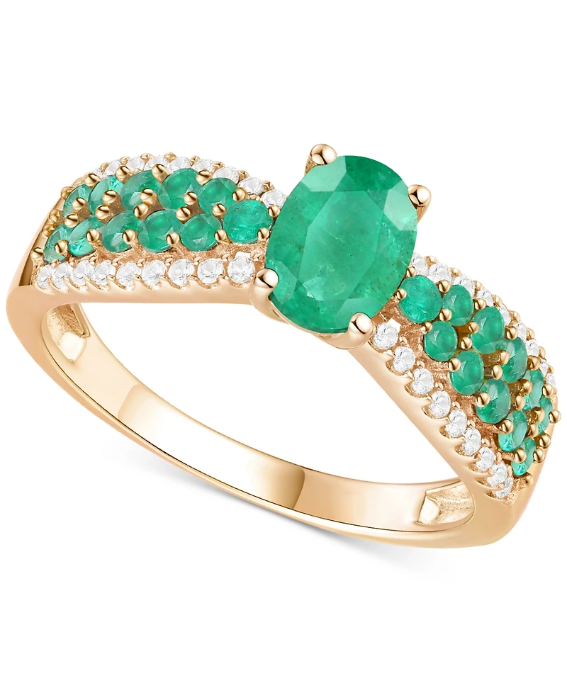 Gemstone (1-1/10 ct. t.w.) & Diamond (1/5 t.w) Oval Ring 14k Gold