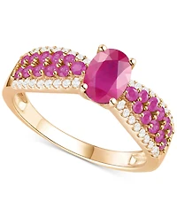 Gemstone (1-1/10 ct. t.w.) & Diamond (1/5 t.w) Oval Ring 14k Gold