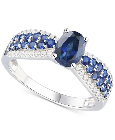 Gemstone (1-1/10 ct. t.w.) & Diamond (1/5 t.w) Oval Ring 14k Gold