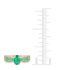Gemstone (1-1/10 ct. t.w.) & Diamond (1/5 t.w) Oval Ring 14k Gold
