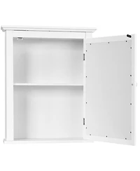 Wall Mount Bathroom Cabinet with One Mirror Single Door Adjustable Shelves Retro Handle