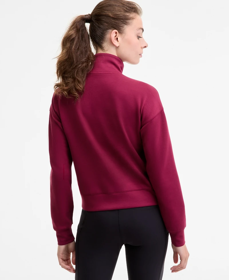 Id Ideology Women's Relaxed Butter Soft Funnel-Neck Zip-Front Sweater, Macy's Exclusive