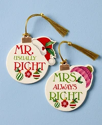 Lenox Mr. & Mrs. Ornaments, Set of 2