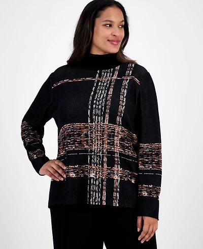 Anne Klein Plus Turtleneck Luxe-Stitch Sweater