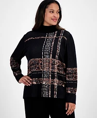 Anne Klein Plus Turtleneck Luxe-Stitch Sweater